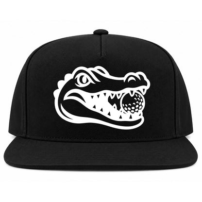 Black Alligator Eating Golf Ball Golf Snapback Hat