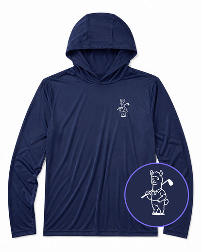 Navy Blue Alpaca With Golf Club Men's Lightweight Performance Golf Hoodie