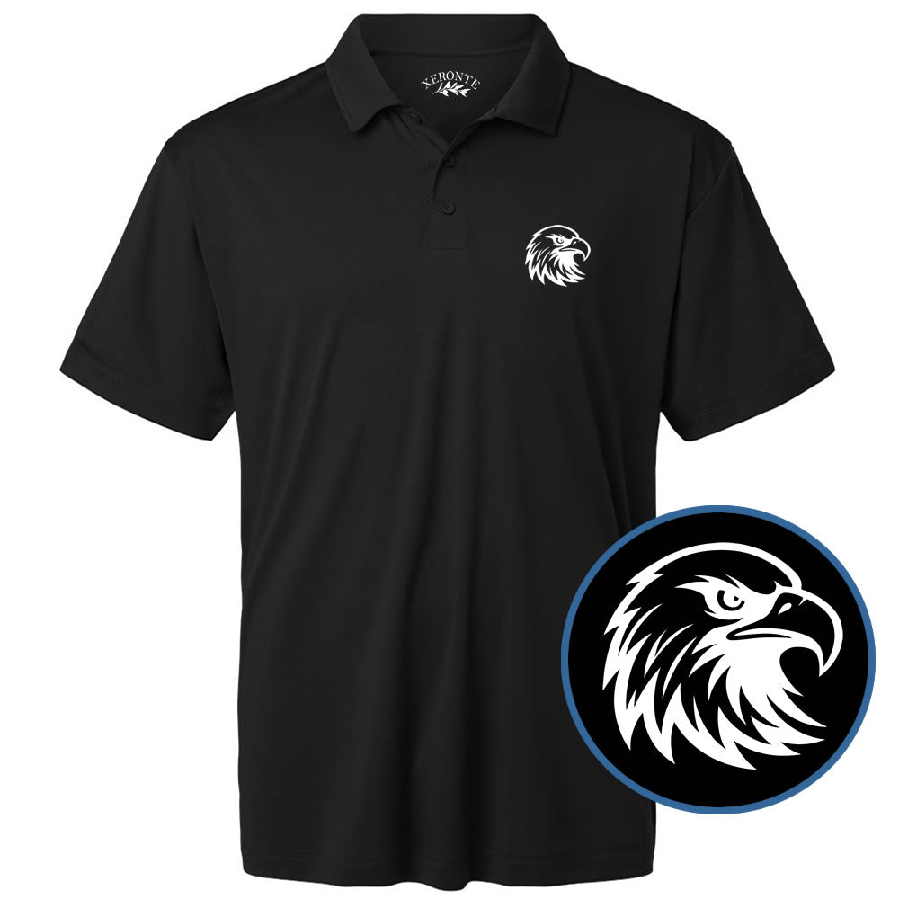 Black American Bald Eagle Golf Polo Shirt