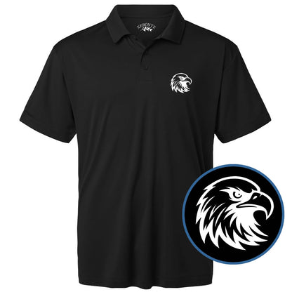 Black American Bald Eagle Golf Polo Shirt