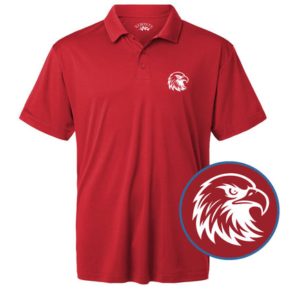 Red American Bald Eagle Golf Polo Shirt