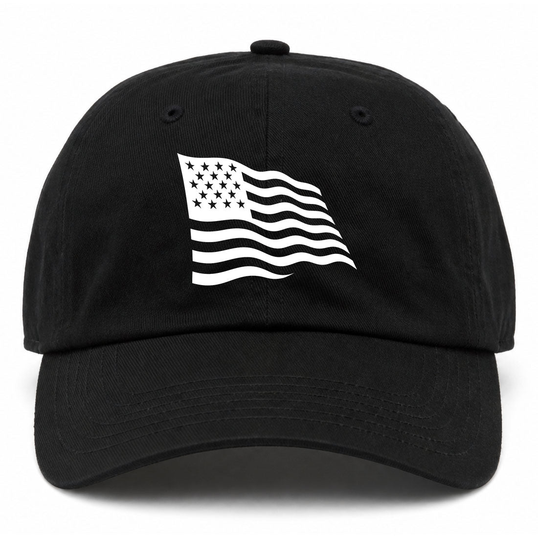 Black American Flag Golf Dad Hat