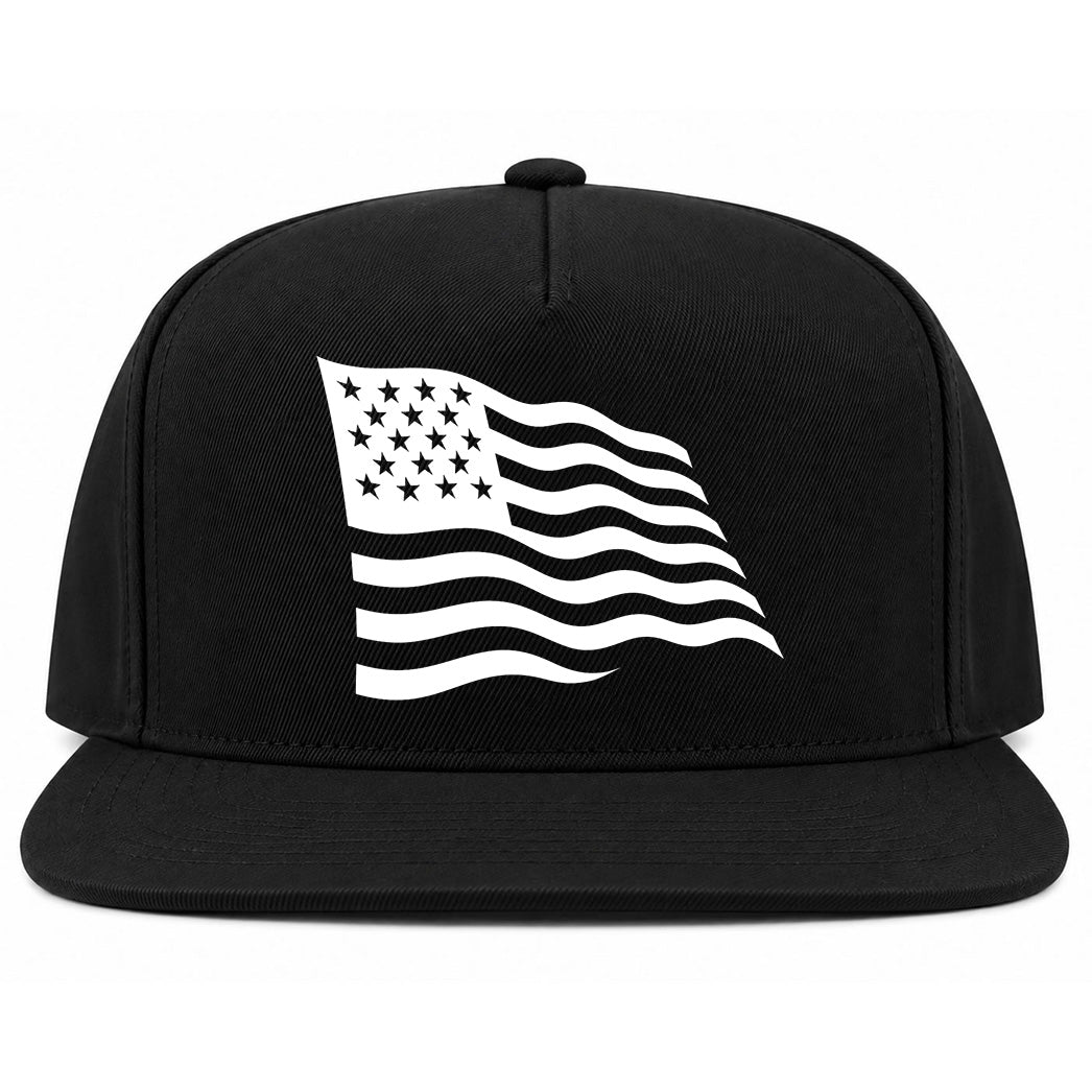 Black American Flag Golf Snapback Hat