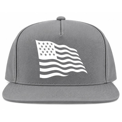 Grey American Flag Golf Snapback Hat