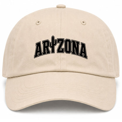 Beige Arizona Cactus Golf Dad Hat