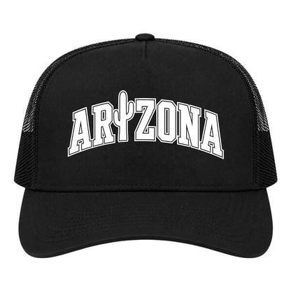Black Arizona Cactus Golf Trucker Hat