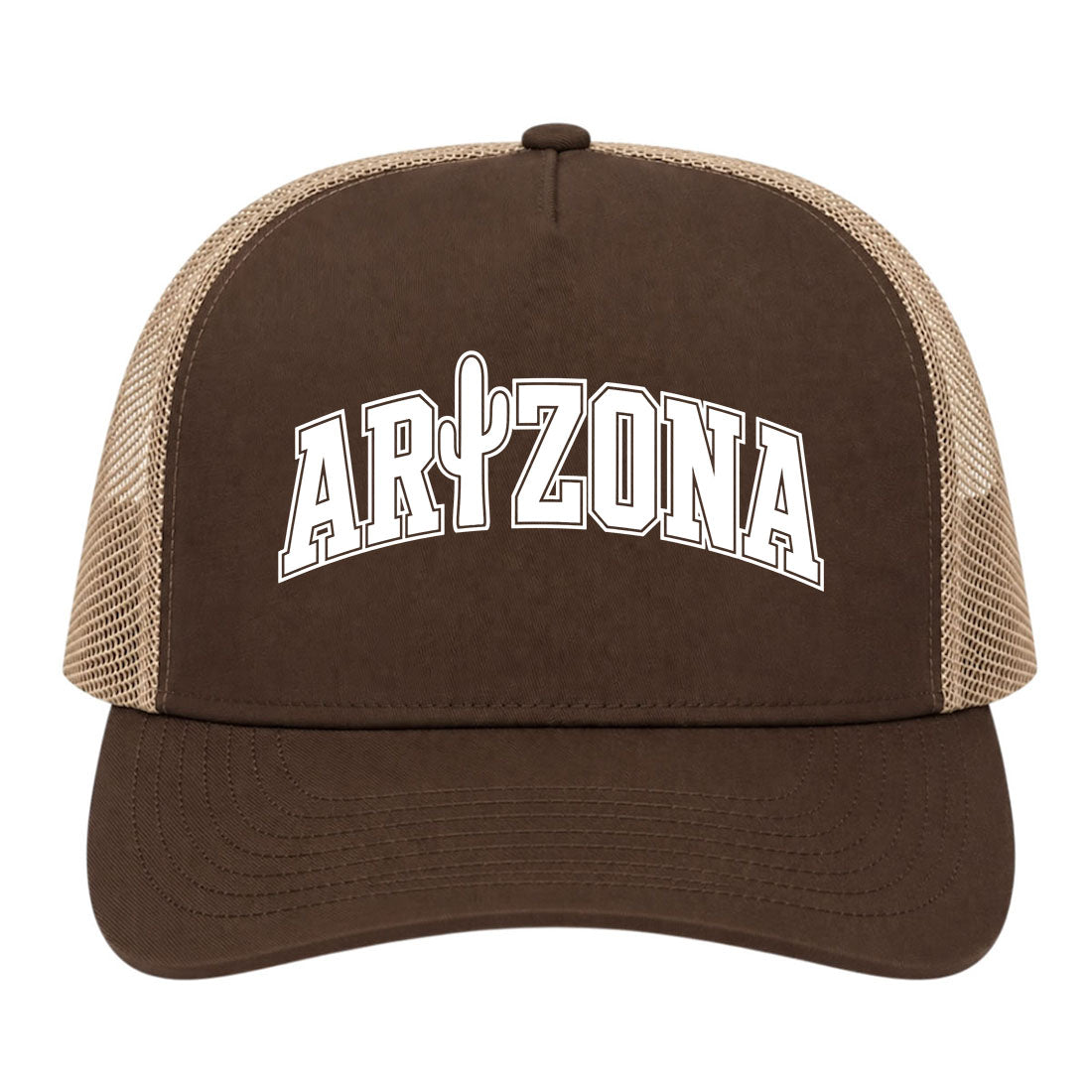 Brown Arizona Cactus Golf Trucker Hat