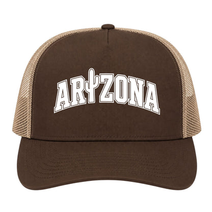 Brown Arizona Cactus Golf Trucker Hat