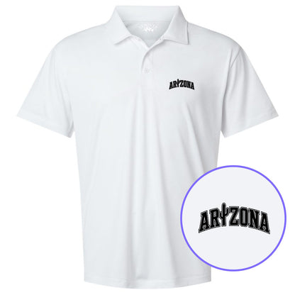 White Arizona Cactus Men's Golf Polo Shirt