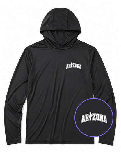 Black Arizona Cactus Men's Lightweight Performance Golf Hoodie