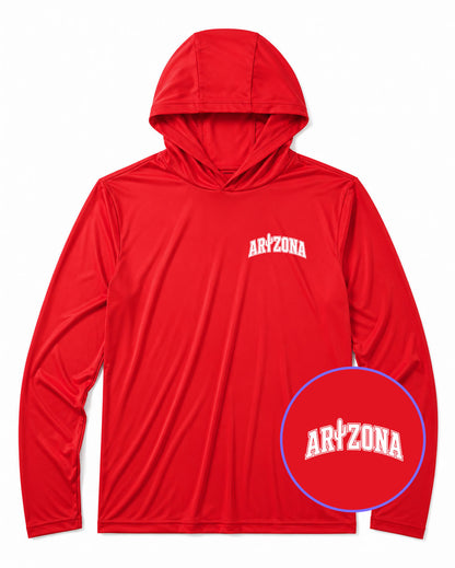 Red Arizona Cactus Men's Lightweight Performance Golf Hoodie