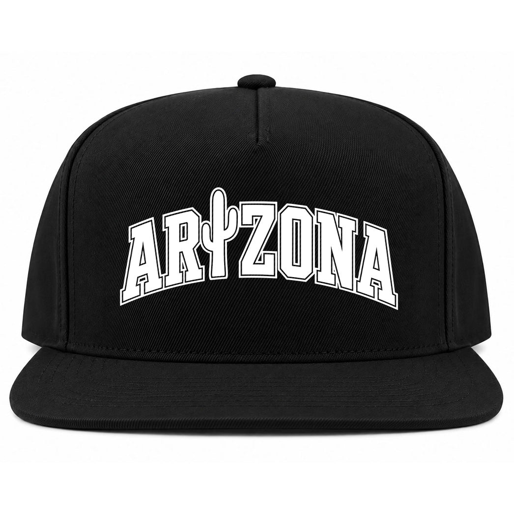 Black Arizona Cactus Golf Snapback Hat
