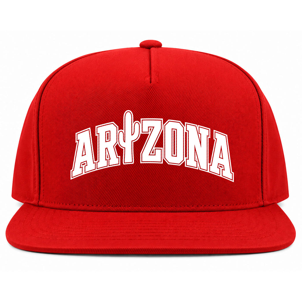 Red Arizona Cactus Golf Snapback Hat