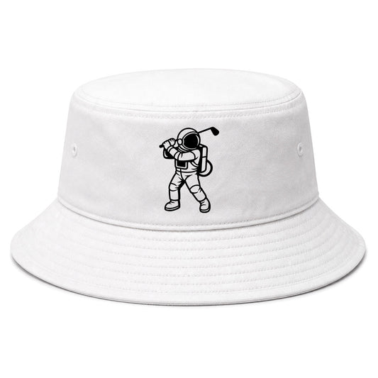 White Astronaut Space Golf Bucket Hat
