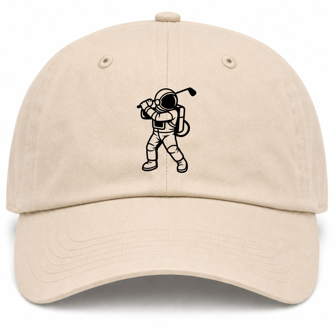 Beige Astronaut Space Golf Dad Hat