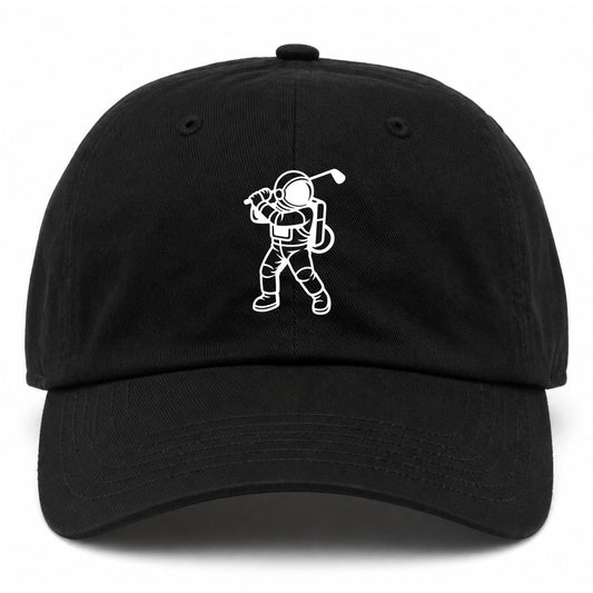Black Astronaut Space Golf Dad Hat