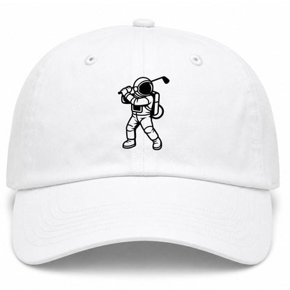 White Astronaut Space Golf Dad Hat