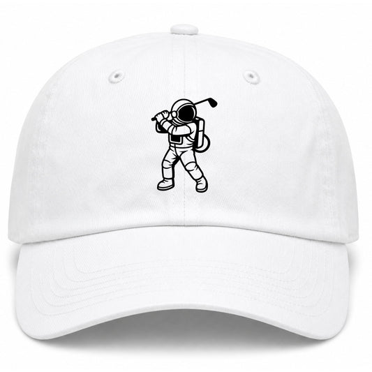 White Astronaut Space Golf Dad Hat
