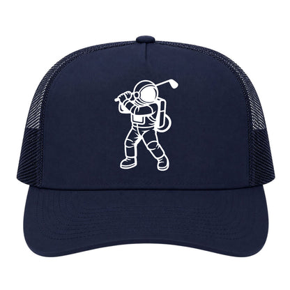 Navy Blue Astronaut Space Golf Trucker Hat