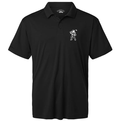 Black Astronaut Space Golfer Men's Short Sleeve Golf Polo Shirt