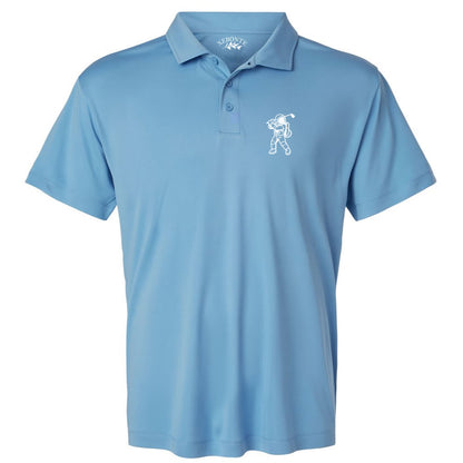 Carolina Blue Astronaut Space Golfer Men's Short Sleeve Golf Polo Shirt