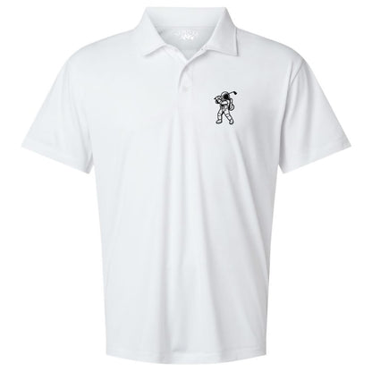 White Astronaut Space Golfer Men's Short Sleeve Golf Polo Shirt