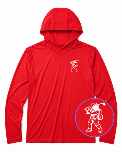 Red Astronaut Space Men's Lightweight Performance Golf Hoodie
