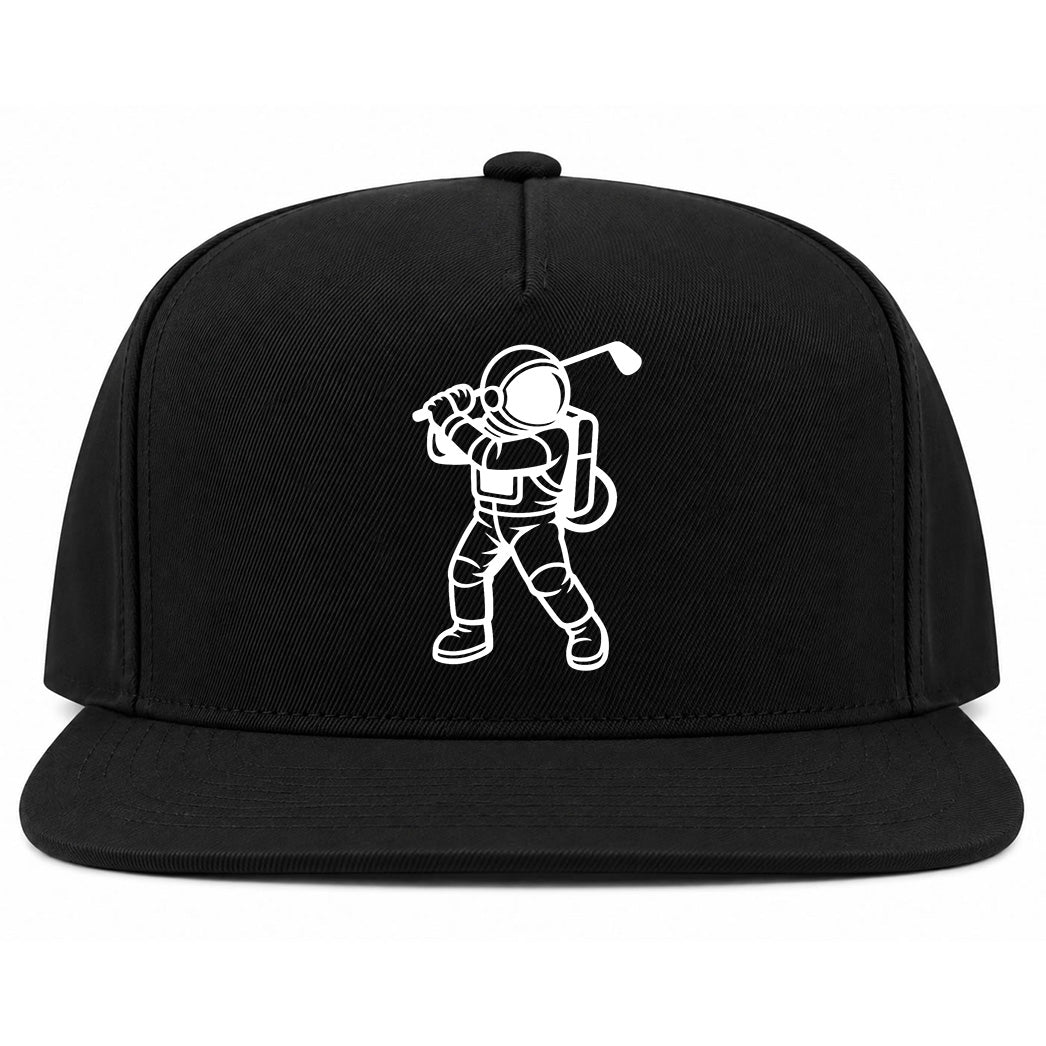 Black Astronaut Space Golf Snapback Hat