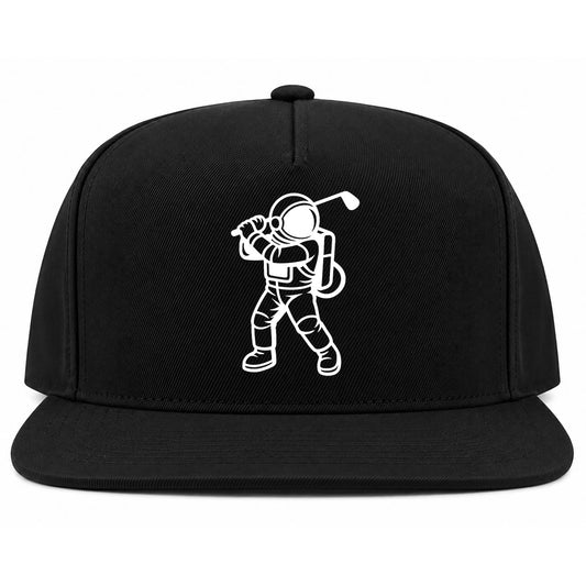 Black Astronaut Space Golf Snapback Hat
