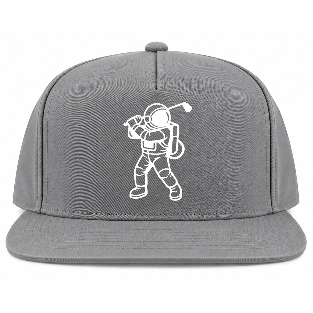 Grey Astronaut Space Golf Snapback Hat