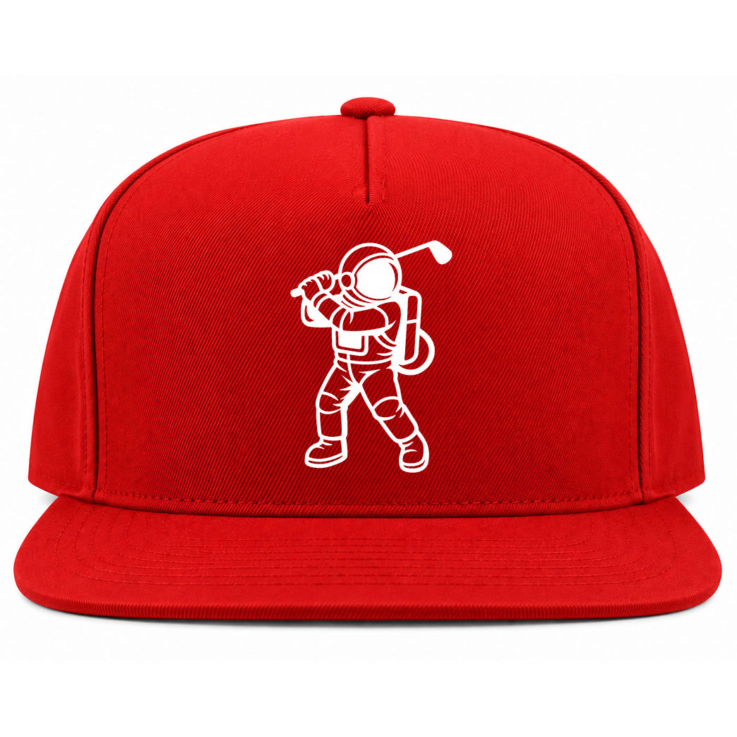 Red Astronaut Space Golf Snapback Hat