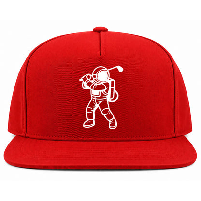 Red Astronaut Space Golf Snapback Hat