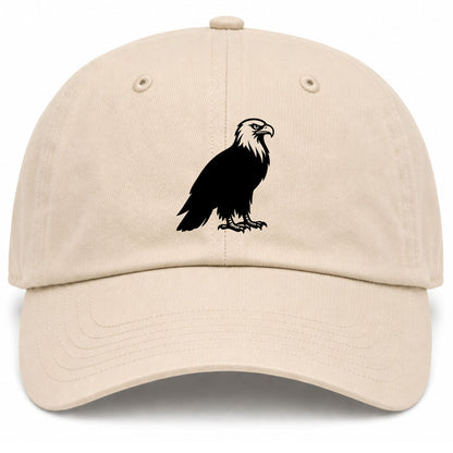 Beige Bald Eagle Golf Dad Hat