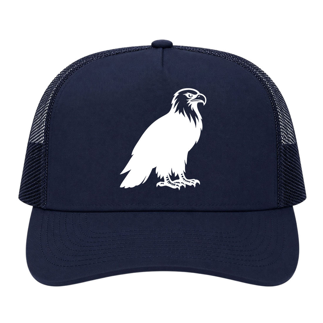 Navy Blue Bald Eagle Golf Trucker Hat