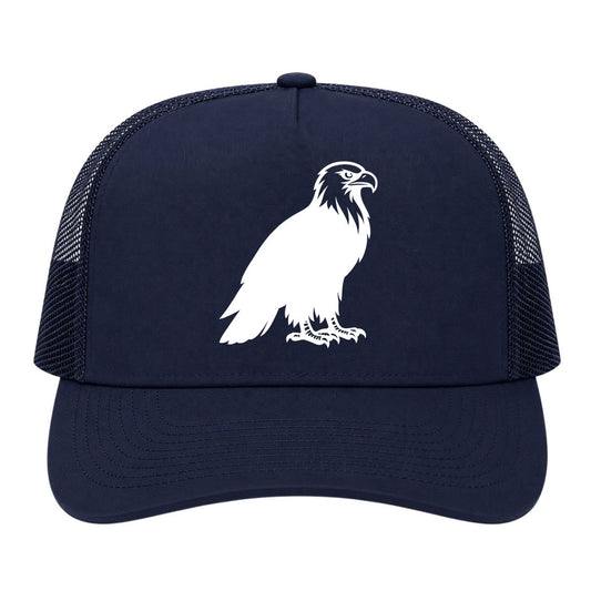 Navy Blue Bald Eagle Golf Trucker Hat