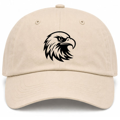 Beige Bald Eagle Head Golf Dad Hat