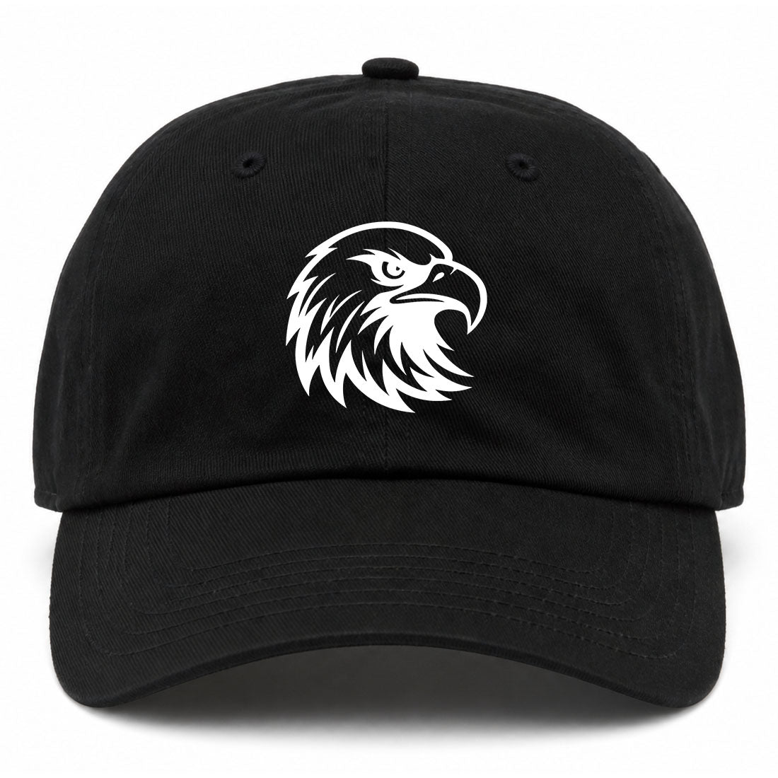 Black Bald Eagle Head Golf Dad Hat