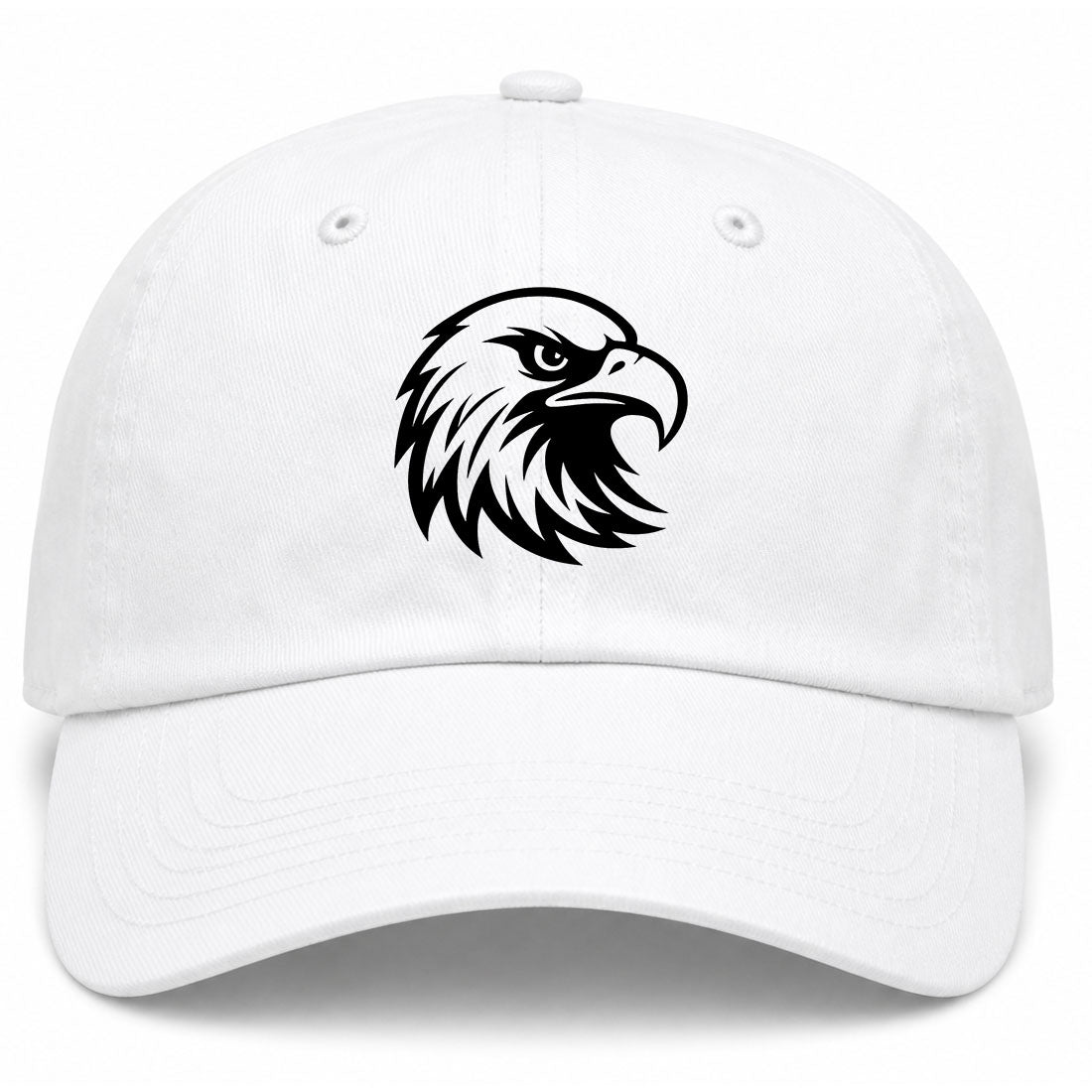 White Bald Eagle Head Golf Dad Hat