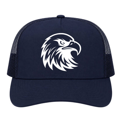 Navy Blue Bald Eagle Head Golf Trucker Hat