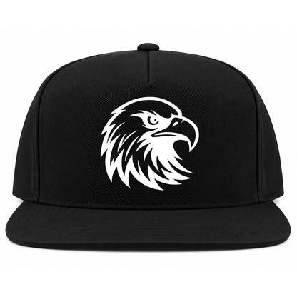 Black Bald Eagle Head Golf Snapback Hat