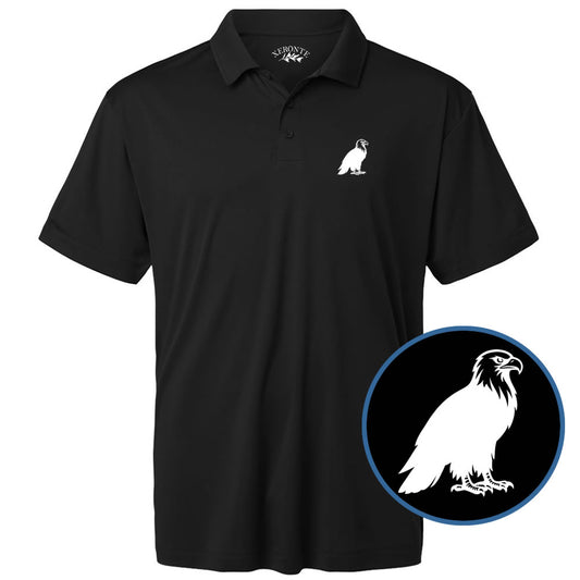 Black Bald Eagle Golf Polo Shirt