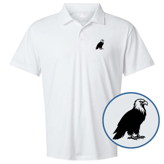 White Bald Eagle Golf Polo Shirt
