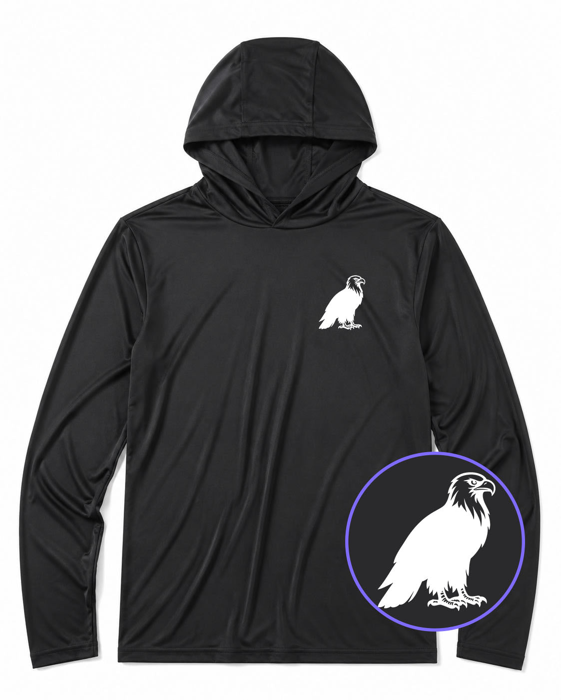 Black Bald Eagle Men's Lightweight Performance Golf Hoodie