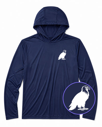 Navy Blue Bald Eagle Men's Lightweight Performance Golf Hoodie