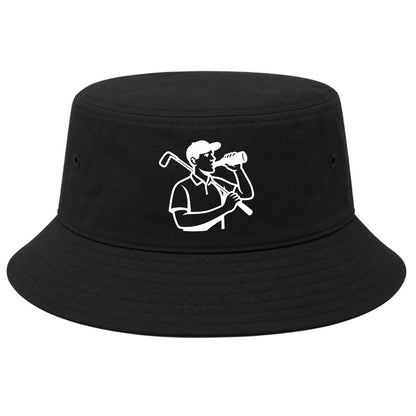 Black Beer And Golf Bucket Hat