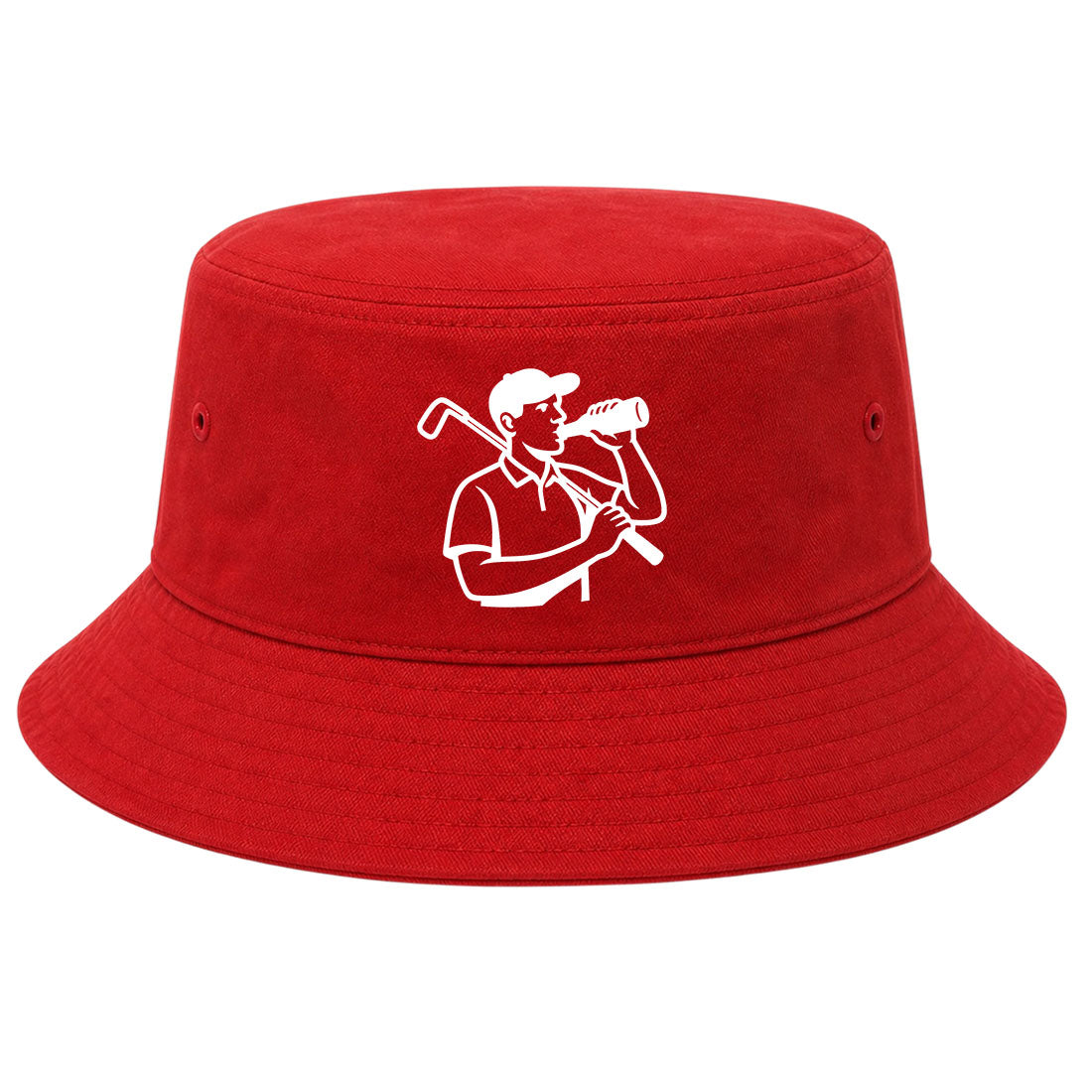Red Beer And Golf Bucket Hat