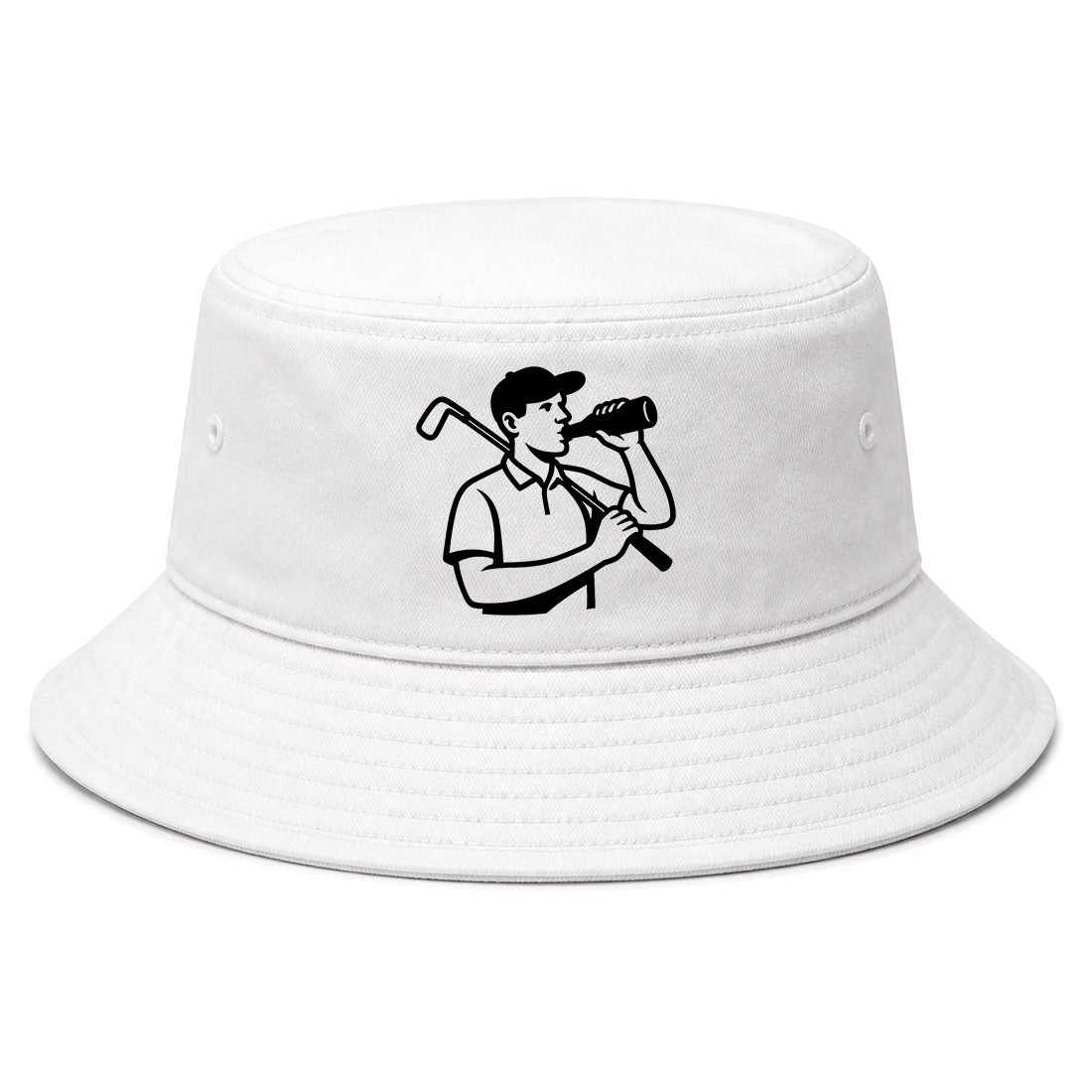 White Beer And Golf Bucket Hat