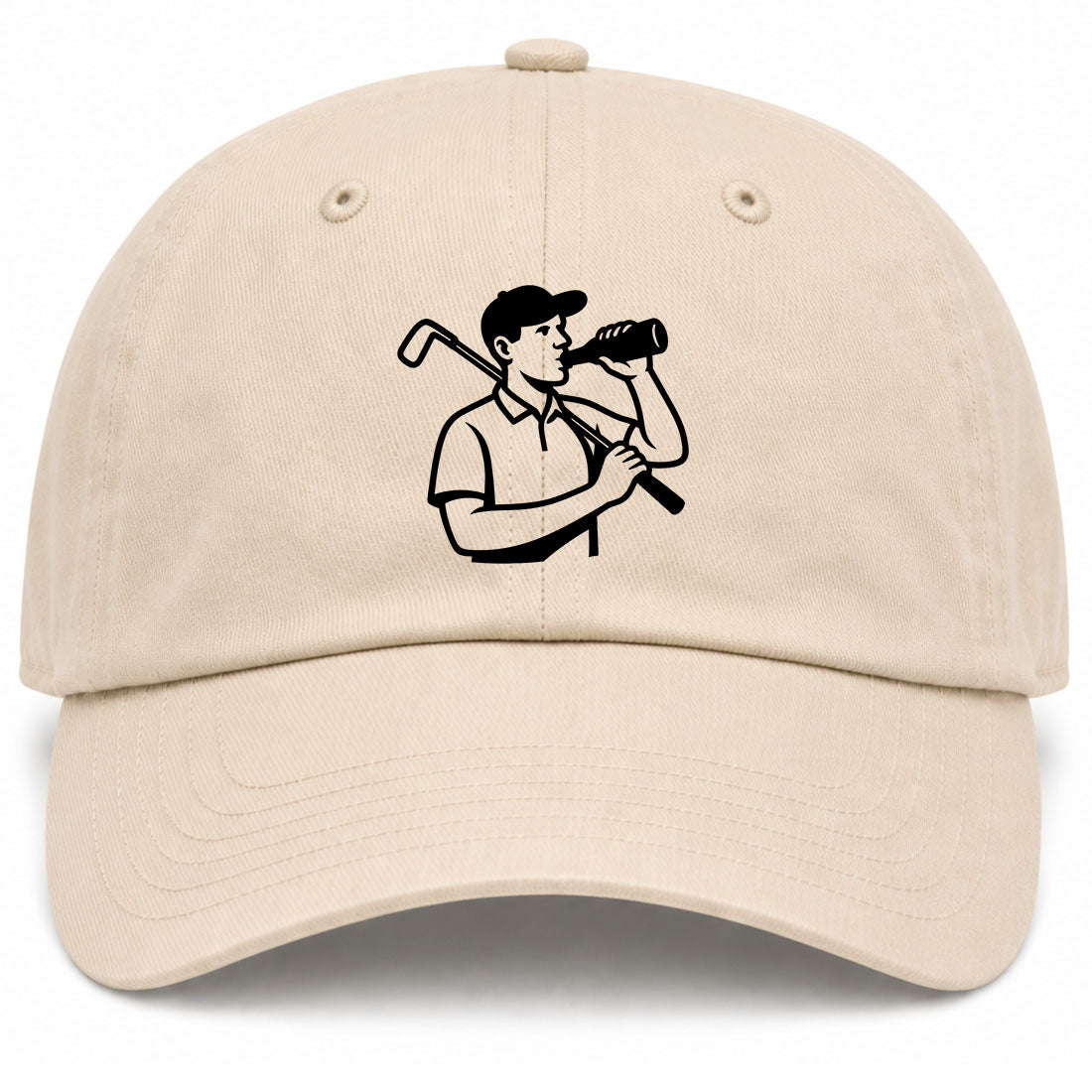 Beige Beer And Golf Dad Hat