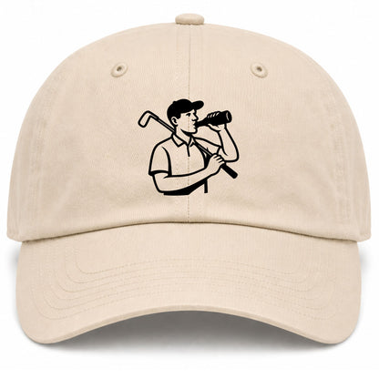 Beige Beer And Golf Dad Hat