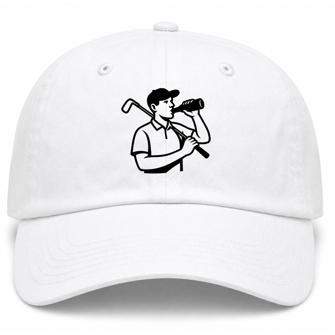 White Beer And Golf Dad Hat
